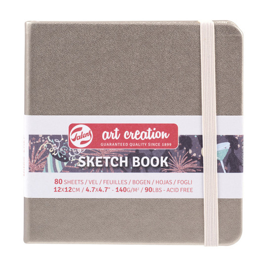 Pink Champagne Hardbound Sketchbook, 4.7 x 4.7 in., 80 Sheets