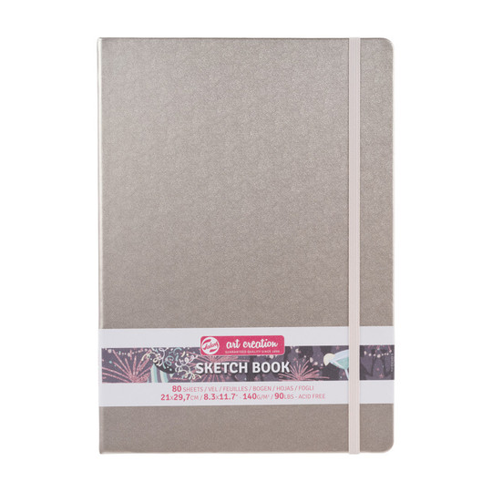 A4 Hardbound Sketchbook, 80 Sheets, Pink Champagne Cover