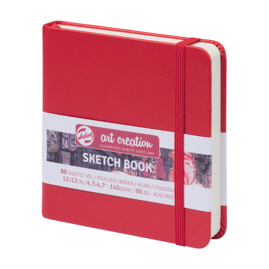Hardbound Sketchbook, 4.7 x 4.7 in., Red Cover, 80 Sheets
