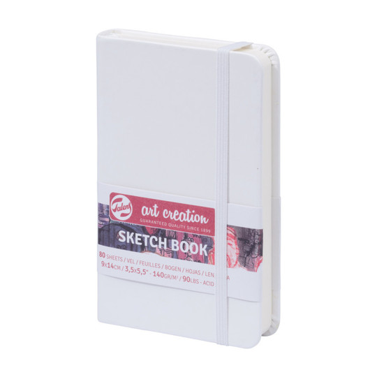 Hardbound Sketchbook, 80 Sheets, White Cover, 3.5 x 5.5 in.