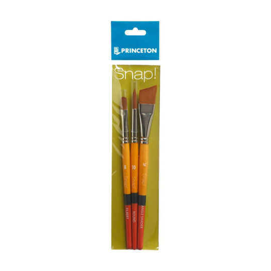 Synthetic Short-Handle Mixed Media Paintbrush Set, 3 Pieces