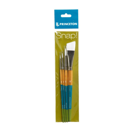 Synthetic Short-Handle Mixed Media Paintbrush Set, 4 Pieces
