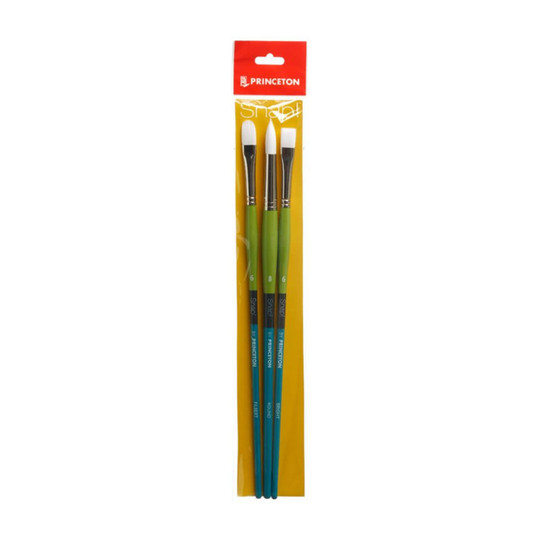 No. 5 Synthetic Long-Handle Paintbrush Set, 3 Pieces