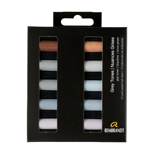 Grey Tones Soft Pastel Micro Set, 10 Half Sticks