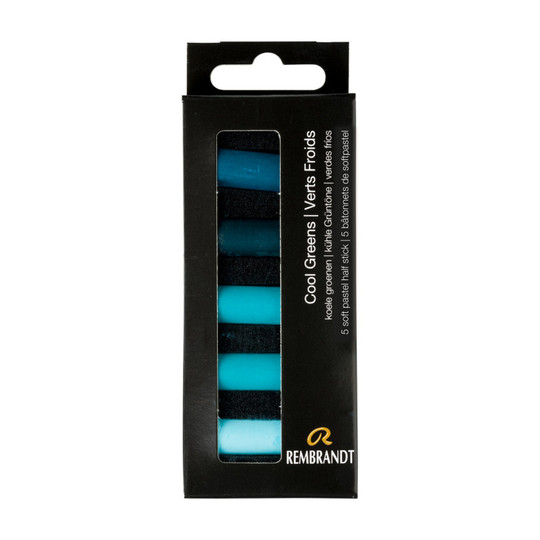 Soft Pastel Micro Set, Cool Greens, 5 Half Sticks
