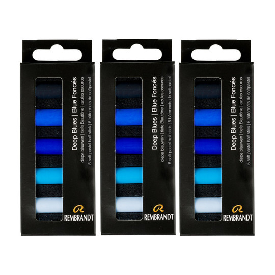 Deep Blue Soft Pastel Micro Sets, 15 Half Sticks