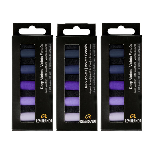 Deep Violet Soft Pastel Micro Set, 15 Half Sticks