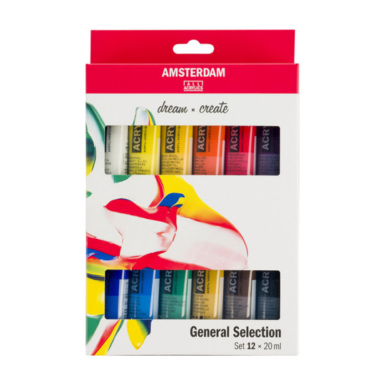 Standard Series Acrylic Paint Set, Assorted Colors, 12 Tubes, 20 mL Each