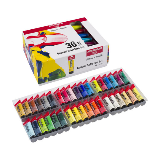 Standard Series Acrylic Paint Set, 36 Assorted Colors, 20 mL Tubes