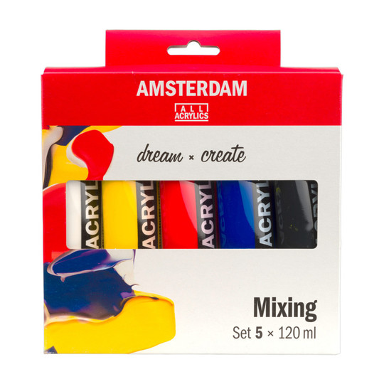 Standard Acrylic Mixing Paint Set, 5 x 120 mL