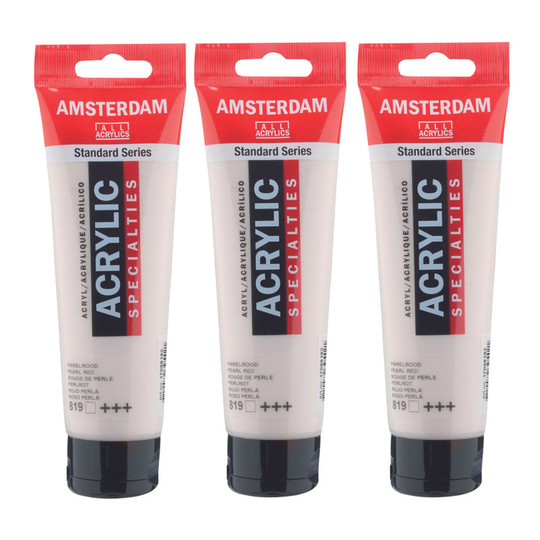 Pearl Red 819 Acrylic Paint, 120 mL Tubes, Pack of 3