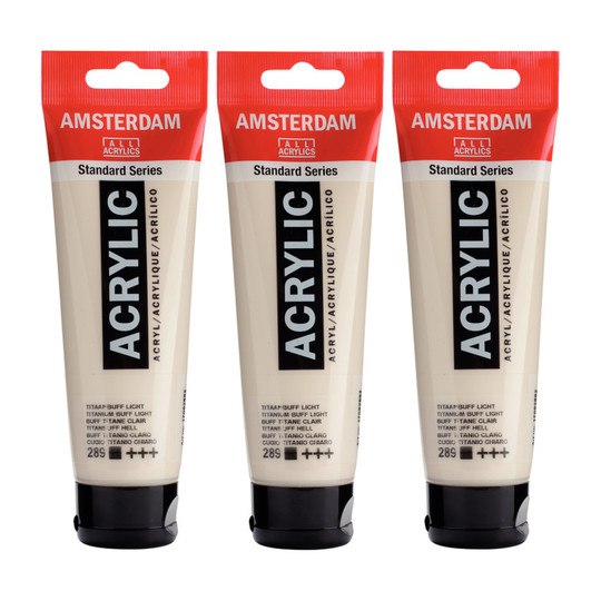 Titan Buff Light Acrylic Paint, 120 mL Tubes, Pack of 3