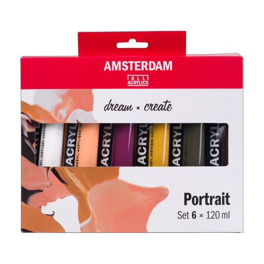 Standard Acrylic Portrait Paint Set, 6 x 120 mL