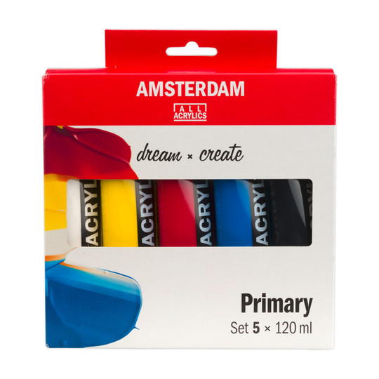 Standard Acrylic Primary Paint Set, 5 x 120 mL