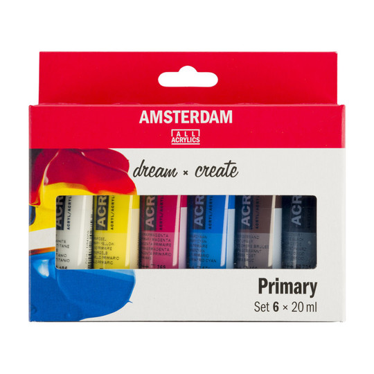 Standard Acrylic Primary Color Set, 6 x 20 mL