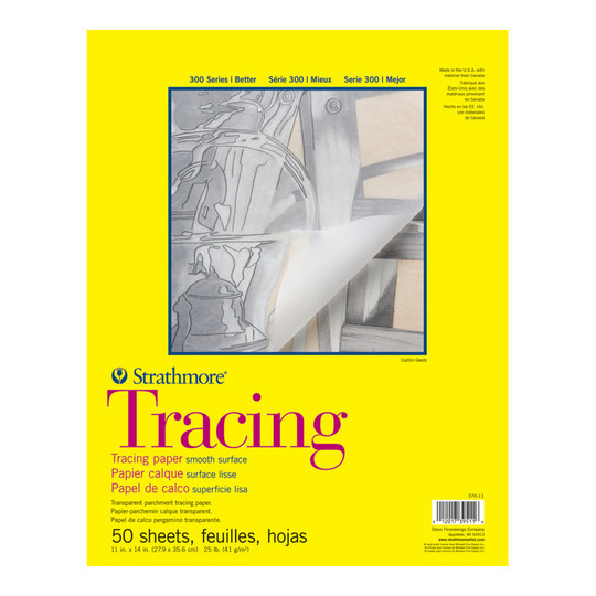 300 Series 11 x 14 White Tracing Paper Pad, 50 Sheets