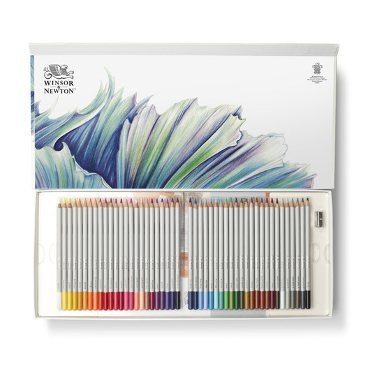 Studio Colored Pencil Set with Sharpener and Paper Pad, 50 Pieces