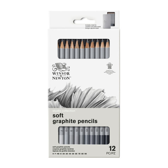 Soft Graphite Pencil Set, 12 Assorted Grades in Tin