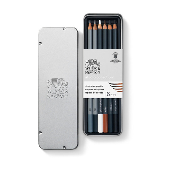 Studio Sketching Pencil Tin Set, 6 Pieces