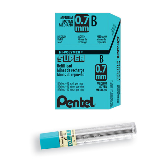 0.7 mm Medium B Mechanical Pencil Lead Refills, 12 Tubes per Box