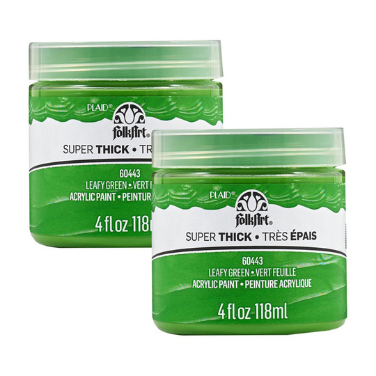 Super Thick Acrylic Paint, Leafy Green, 4 oz Jars, 2-Pack