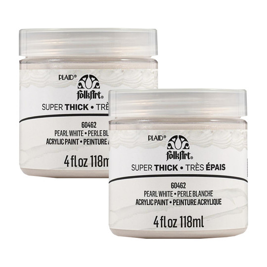 Super Thick Pearl White Acrylic Paint, 4 oz Jars, 2-Pack