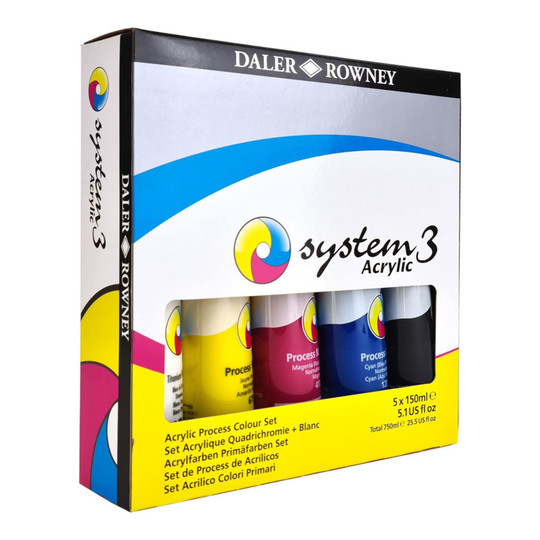 Jumbo Process Color Acrylic Paint Set, 5 x 150 mL