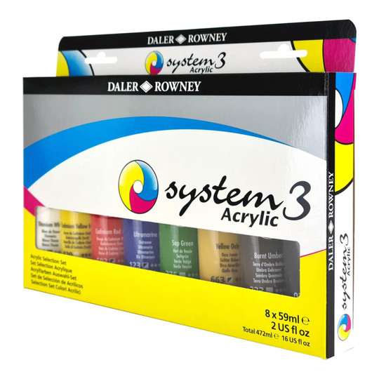 Acrylic Paint Selection Set, Assorted Colors, 59 mL, 8 Tubes
