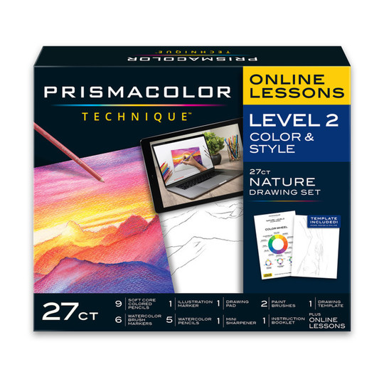 Nature Drawing Set Level 2, Sunset Landscape, 27 Pieces