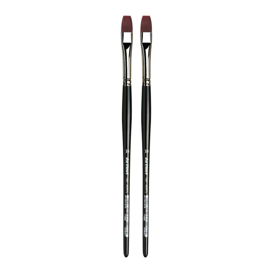 Size 10 Flat Synthetic Paint Brushes, Black Handle, 2-Pack
