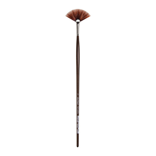Red-Brown Synthetic Fan Brush for Acrylic and Oil, Size 3