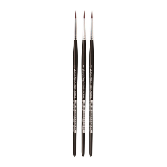 Synthetic Round Paint Brush, Size 1, 3-Pack