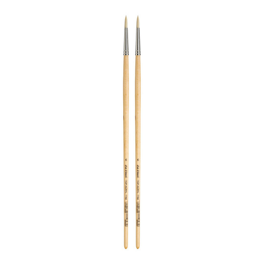 White Synthetic Round Paint Brush, Size 6, 2-Pack
