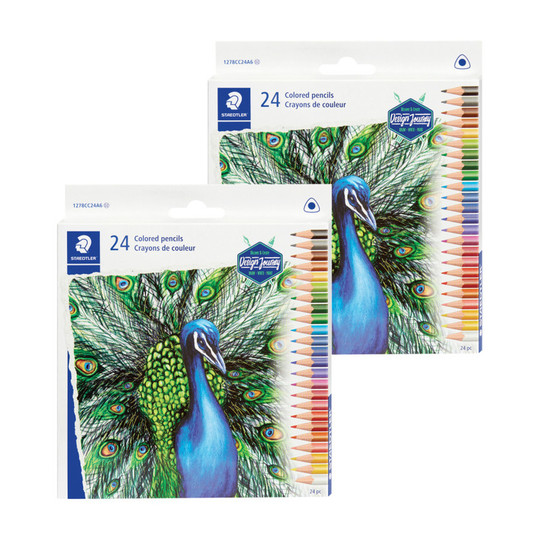 Triangular Colored Pencils, 24 Colors, 2 Sets