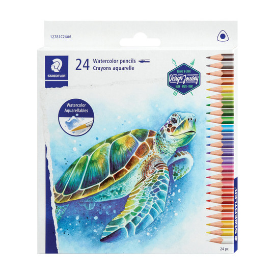 24-Color Triangular Watercolor Pencil Set