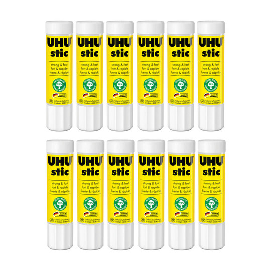 Permanent Clear Glue Stick, 21 g, 12-Pack