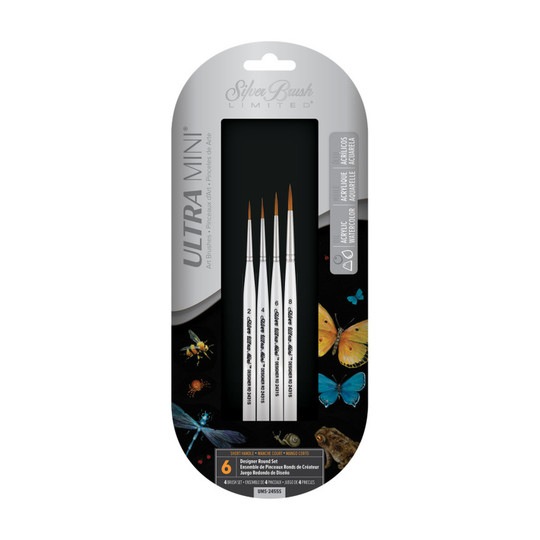 Mini Round Detail Paintbrush Set, 4 Brushes