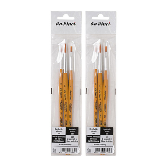 Synthetic School Paint Brush Set, Assorted Shapes, 6 Brushes