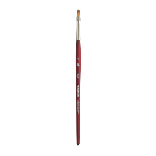 Synthetic Filbert Mixed Media Paintbrush, Scarlet, Size 4