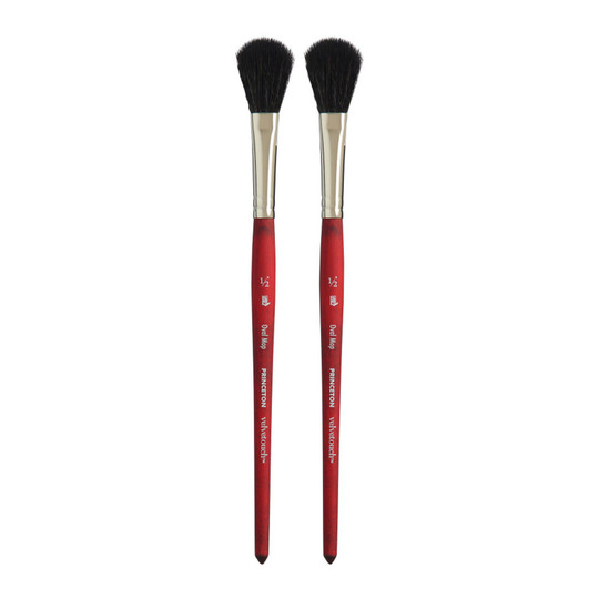 Scarlet Synthetic Oval Mop Paintbrush, 1/2 in., Pack of 2
