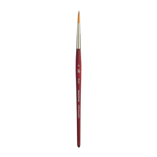 Synthetic Round Mixed Media Paintbrush, Scarlet, Size 6