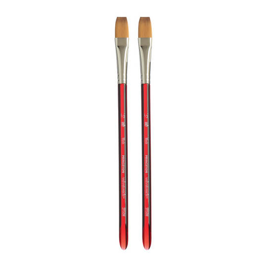 Synthetic Wash Paintbrush, Short Handle, Scarlet, 1/2 Inch, 2-Pack