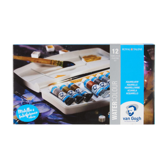 Specialty Metallic & Interference Watercolor Pocket Box, 12 Colors