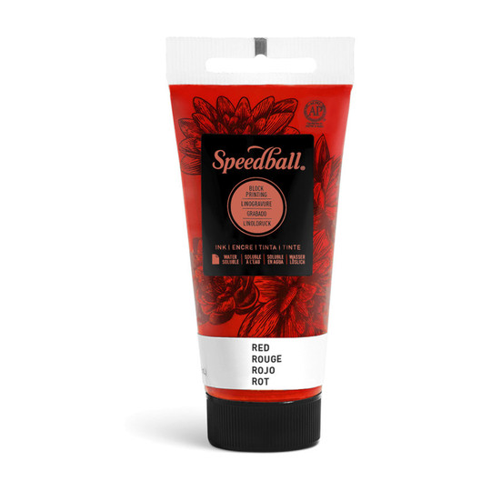 Water-Soluble Block Printing Ink, Red, 1.25 oz