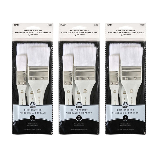 White Nylon Chip Brush Set, 9 Brushes