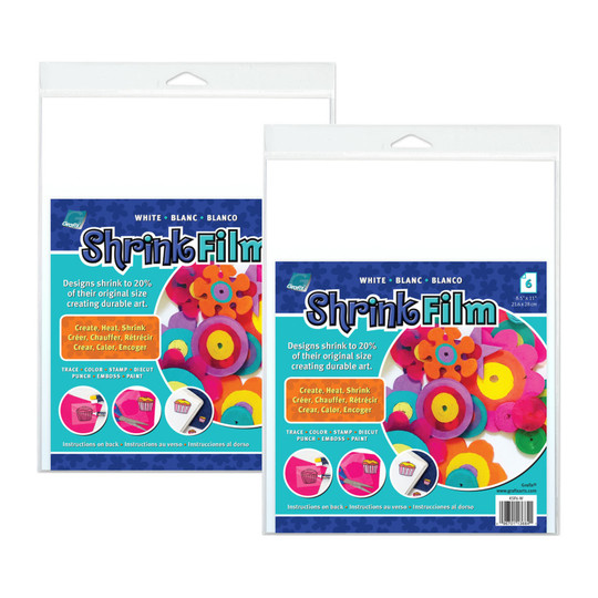 White Shrink Film Sheets, 8.5 x 11 in., 12 Sheets