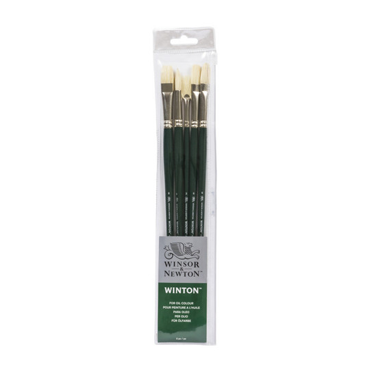 Long-Handle Oil Painting Brush Set, 5 Brushes