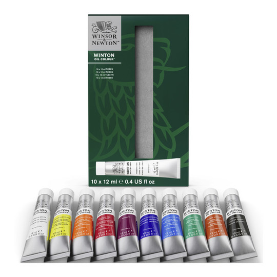 Oil Color Paint Set, 12 mL Tubes, Assorted Colors, 10-Pack