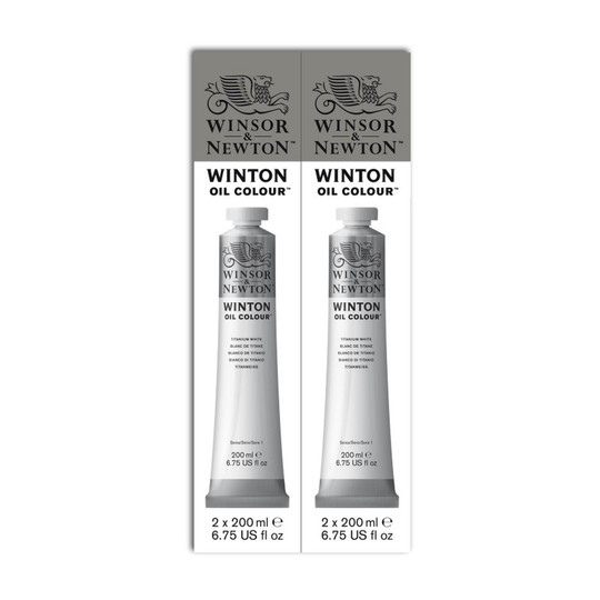 Titanium White Oil Paint, 200 mL Tubes, Pack of 2
