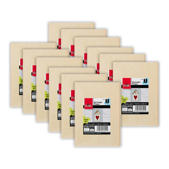 Rectangular Wood Plaques, 7.25 x 5 in., Pack of 12